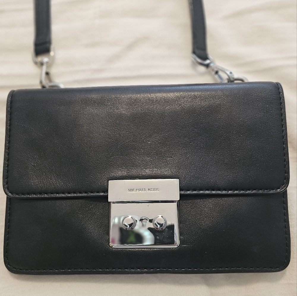 Michael Kors Black Leather Crossbody Bag